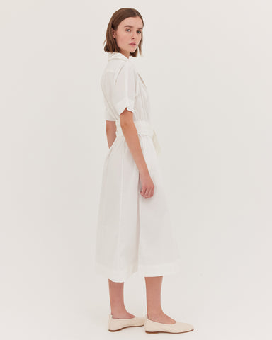 The Tailored Shirt Dress | White