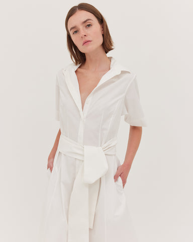 The Tailored Shirt Dress | White