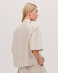 The Cropped Shirt | Oyster Stripe