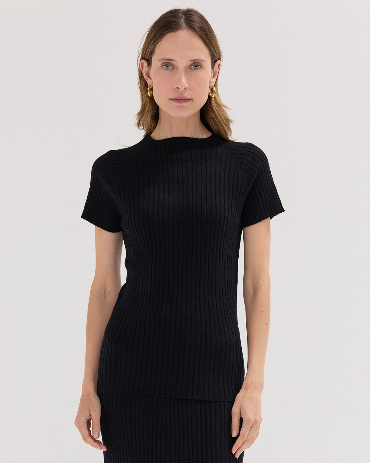 The Rib Knit Tee | Black