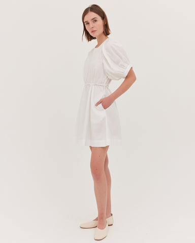 The Puff Sleeve Mini Dress | White