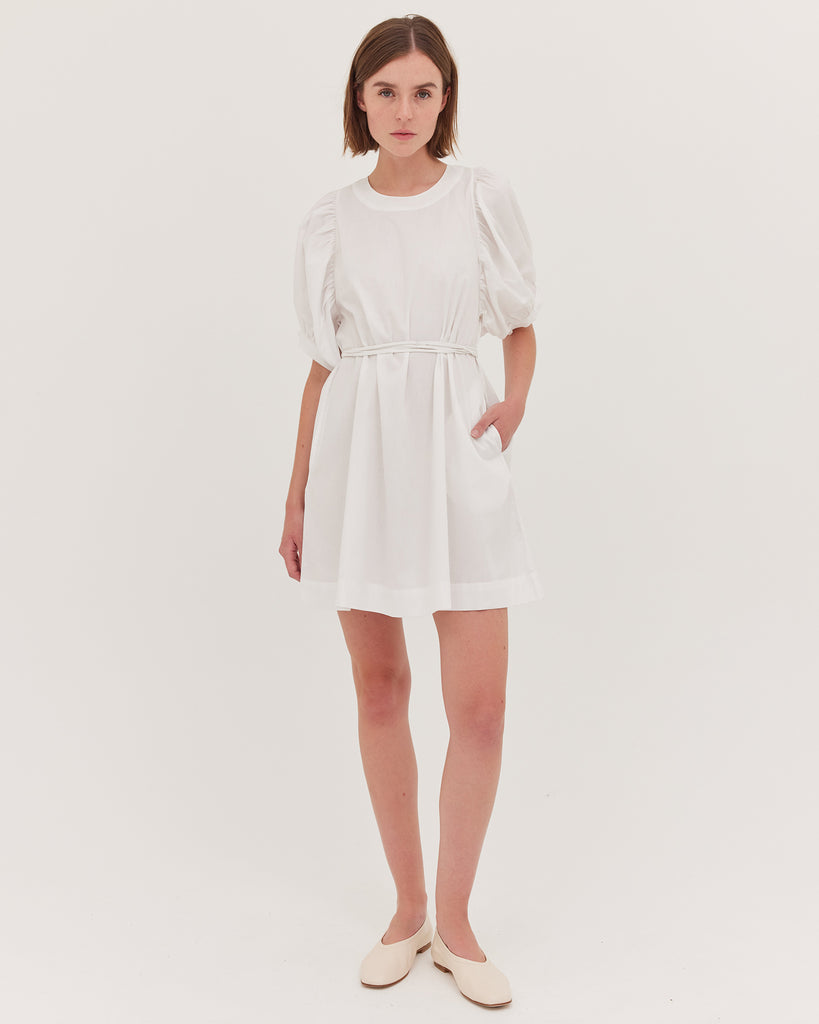 The Puff Sleeve Mini Dress | White