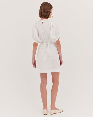 The Puff Sleeve Mini Dress | White