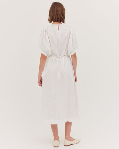 The Puff Sleeve Midi Dress | White