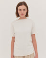 The Funnel Neck Tee | White