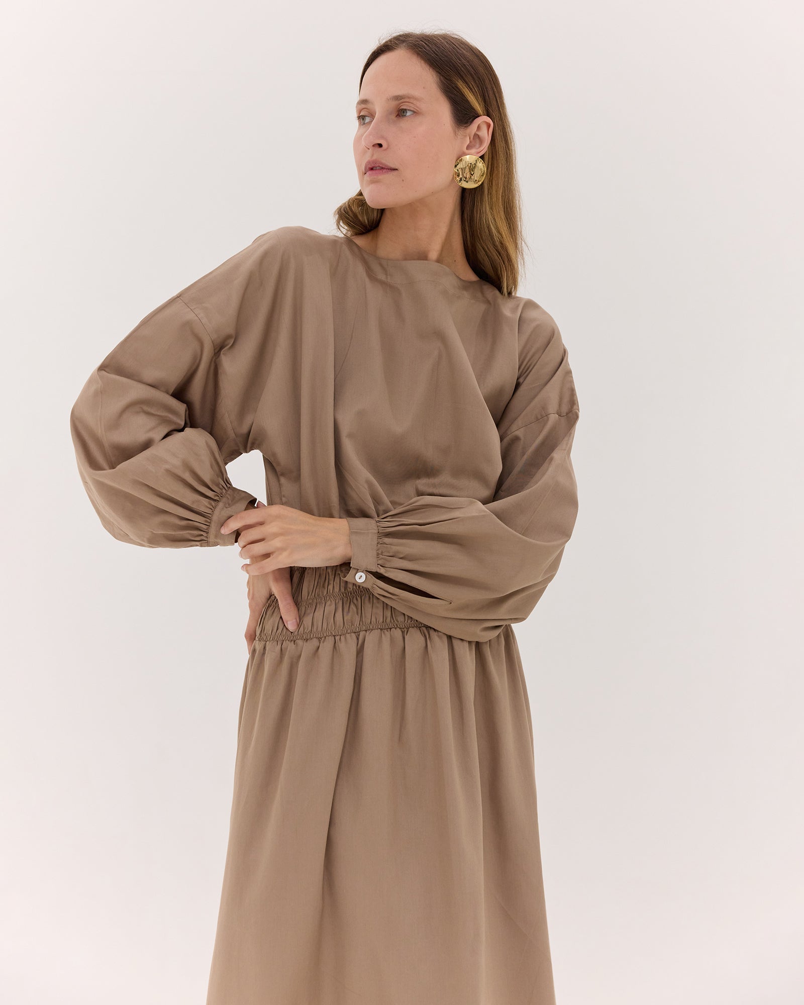 The Billow Sleeve Winter Dress | Praline