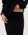 The Ribbed A Line Skirt | Black