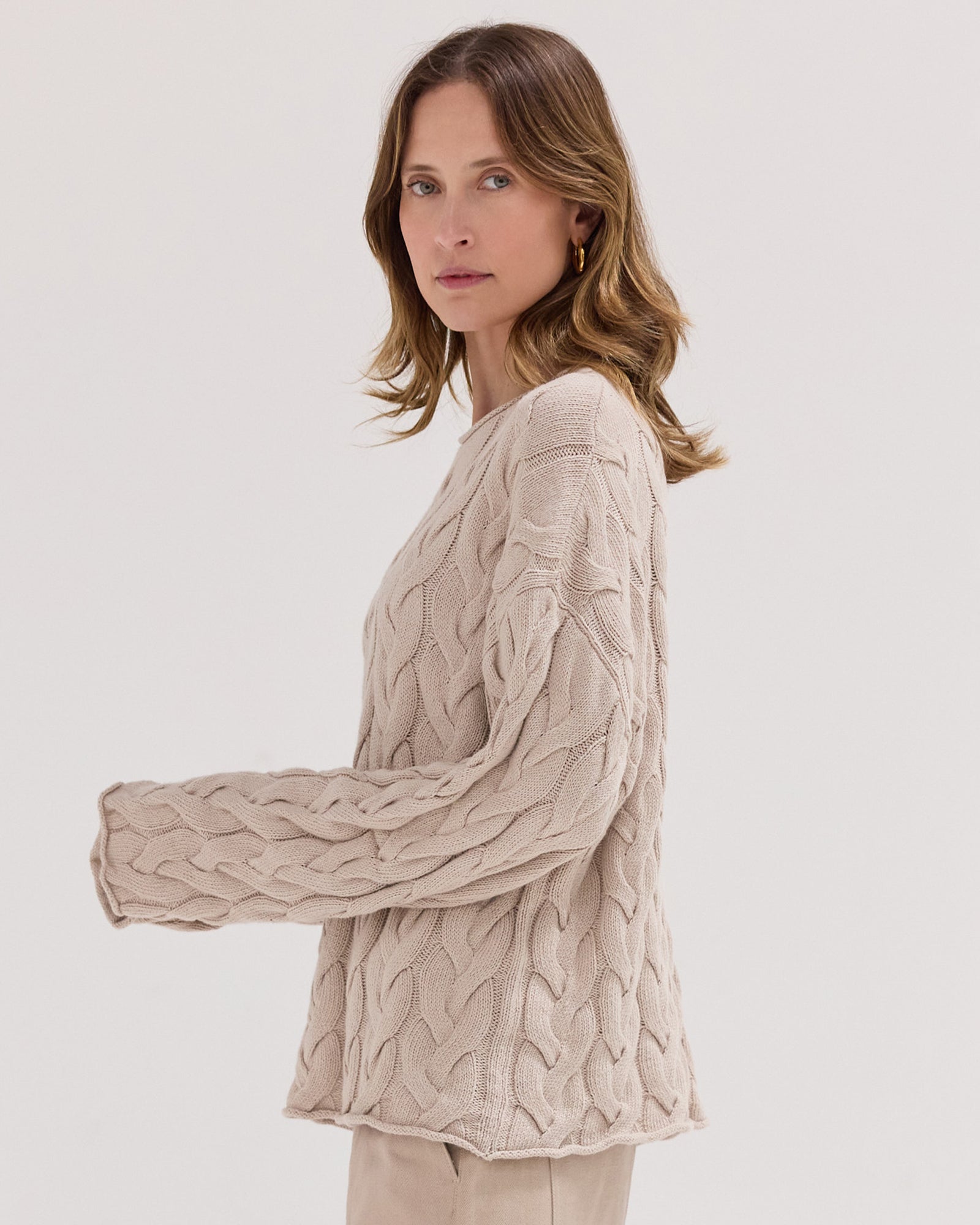 The Cable Knit Jumper | River Pebble