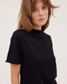 The Funnel Neck Tee | Black
