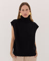 The Roll Neck Vest | Asphalt