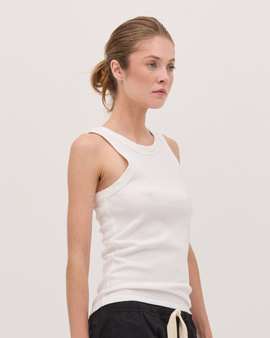 The Ribbed Tank | White