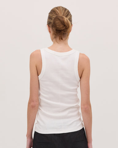 The Ribbed Tank | White