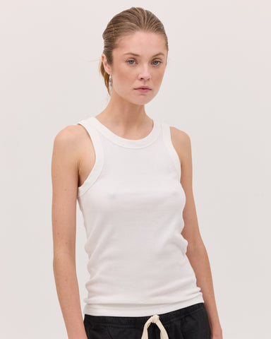 The Ribbed Tank | White