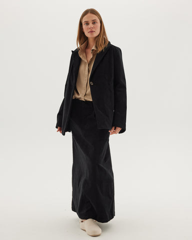 The Corduroy Tailored Skirt | Black