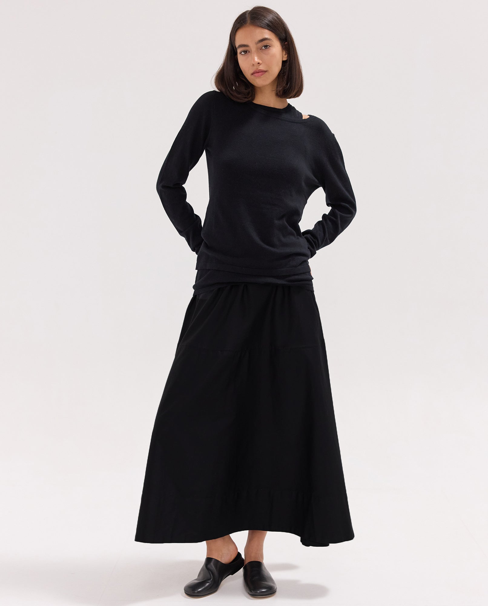 The Poplin Maxi Skirt | Black
