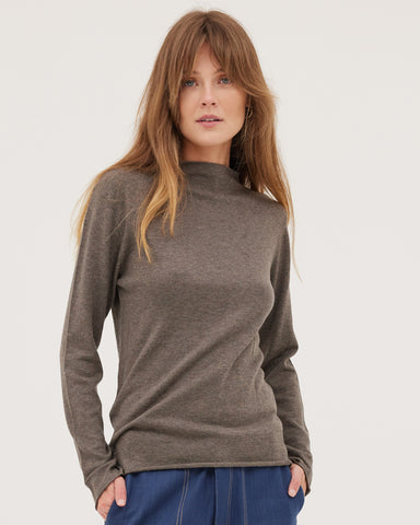 The Funnel Neck Top | Squirrel