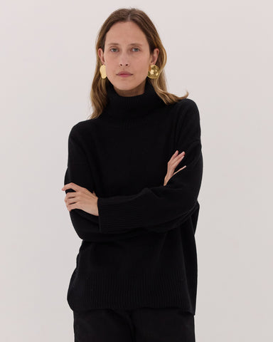 The Roll Neck Jumper | Asphalt