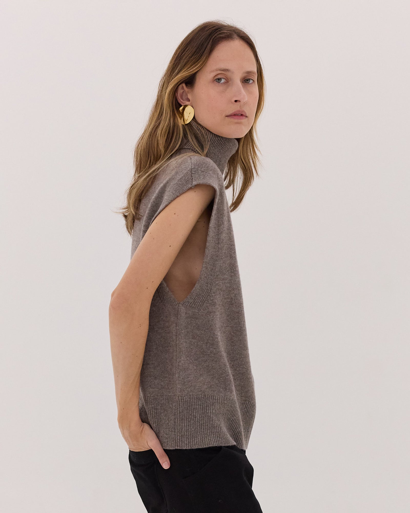 The Roll Neck Vest | Vapor
