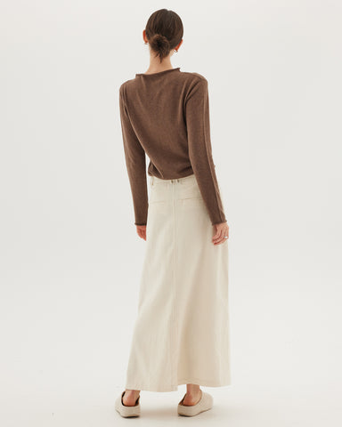 The Corduroy Tailored Skirt | Winter White