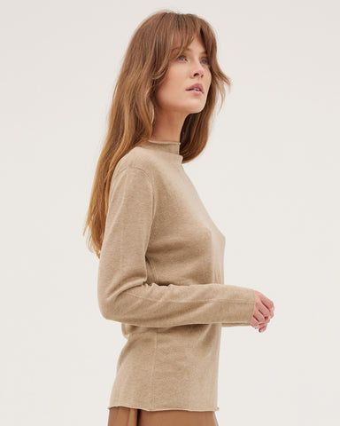 The Funnel Neck Top | Oatmeal