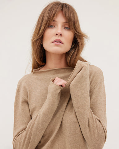 The Funnel Neck Top | Oatmeal