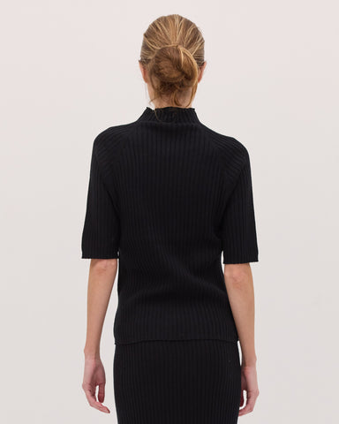 The Rib Knit Tee | Black