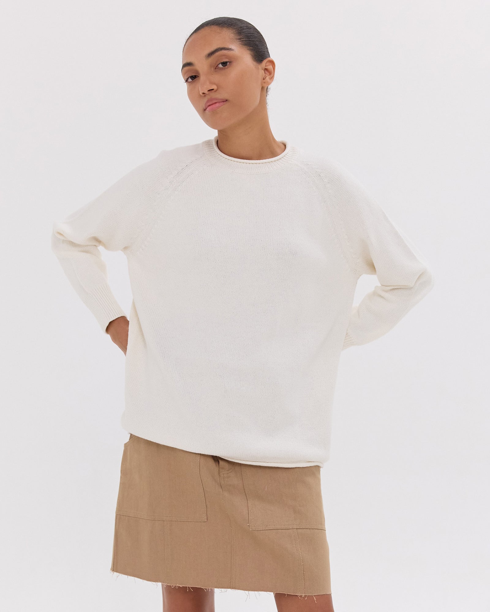 The Raglan Sweater | White