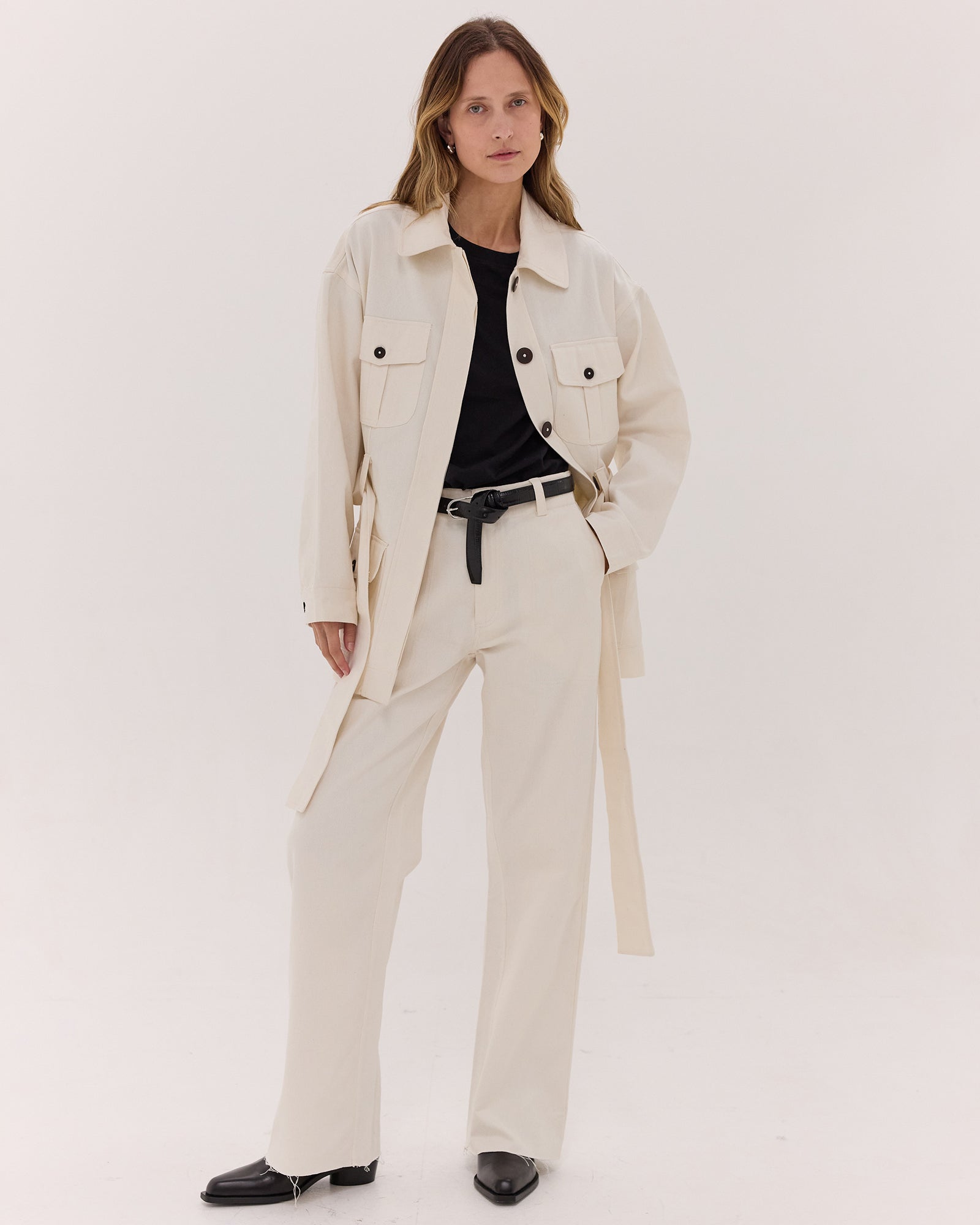 The Denim Safari Jacket | Natural