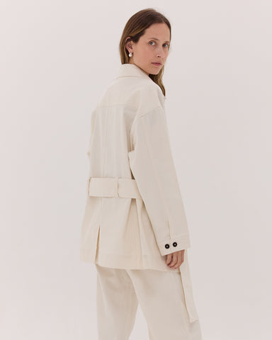 The Denim Safari Jacket | Natural