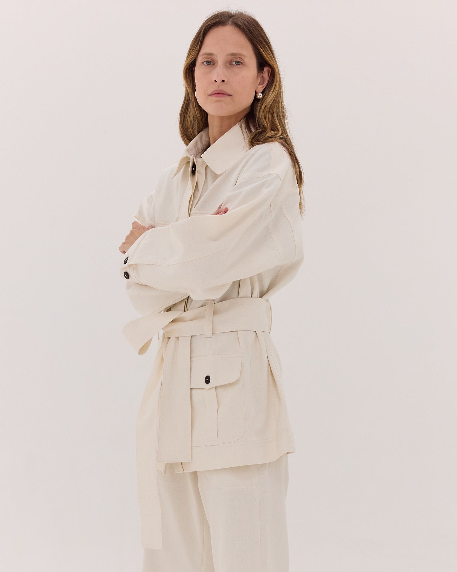 The Denim Safari Jacket | Natural