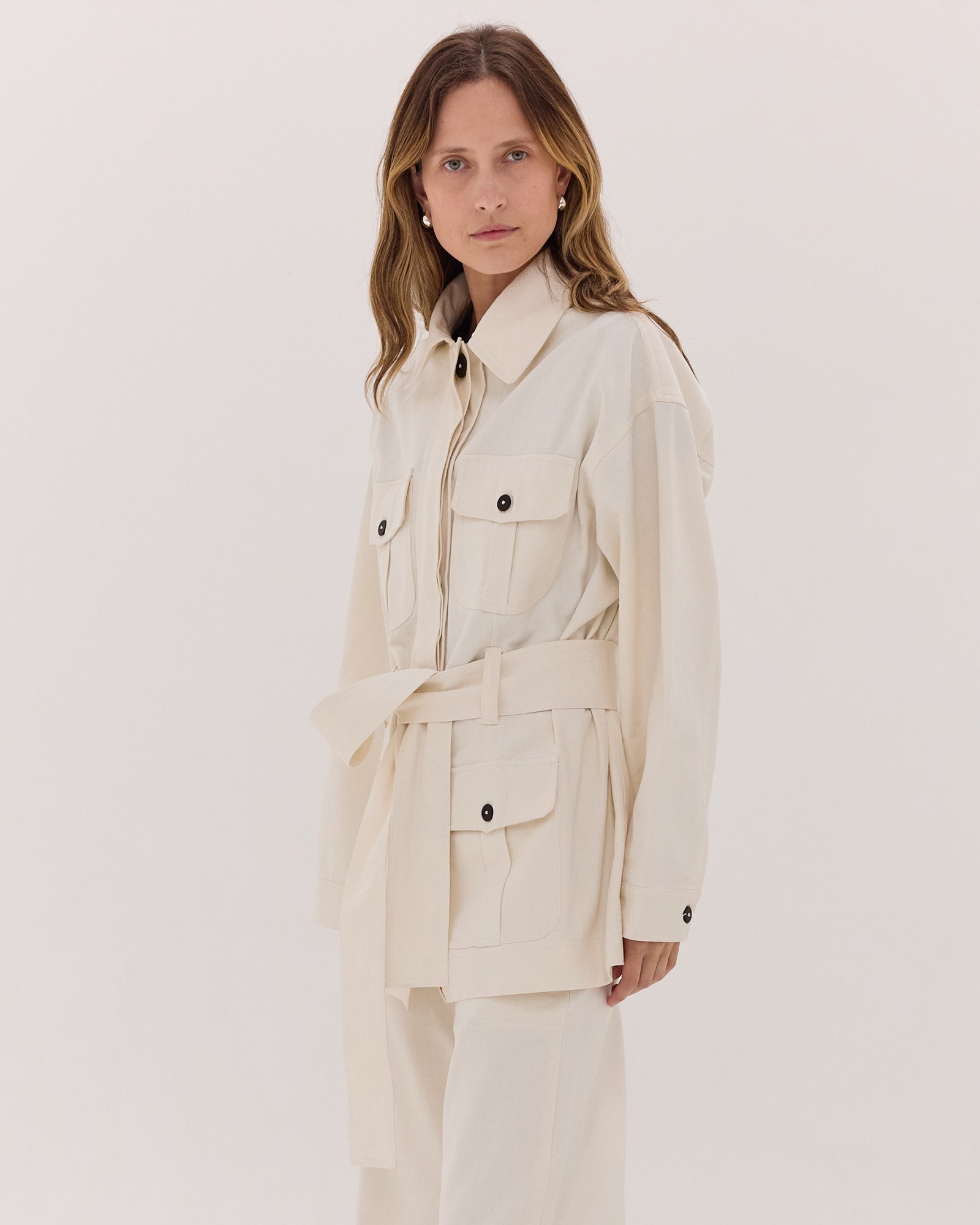 The Denim Safari Jacket | Natural