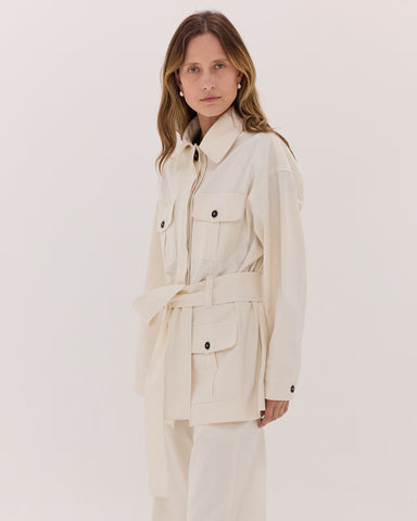 The Denim Safari Jacket | Natural