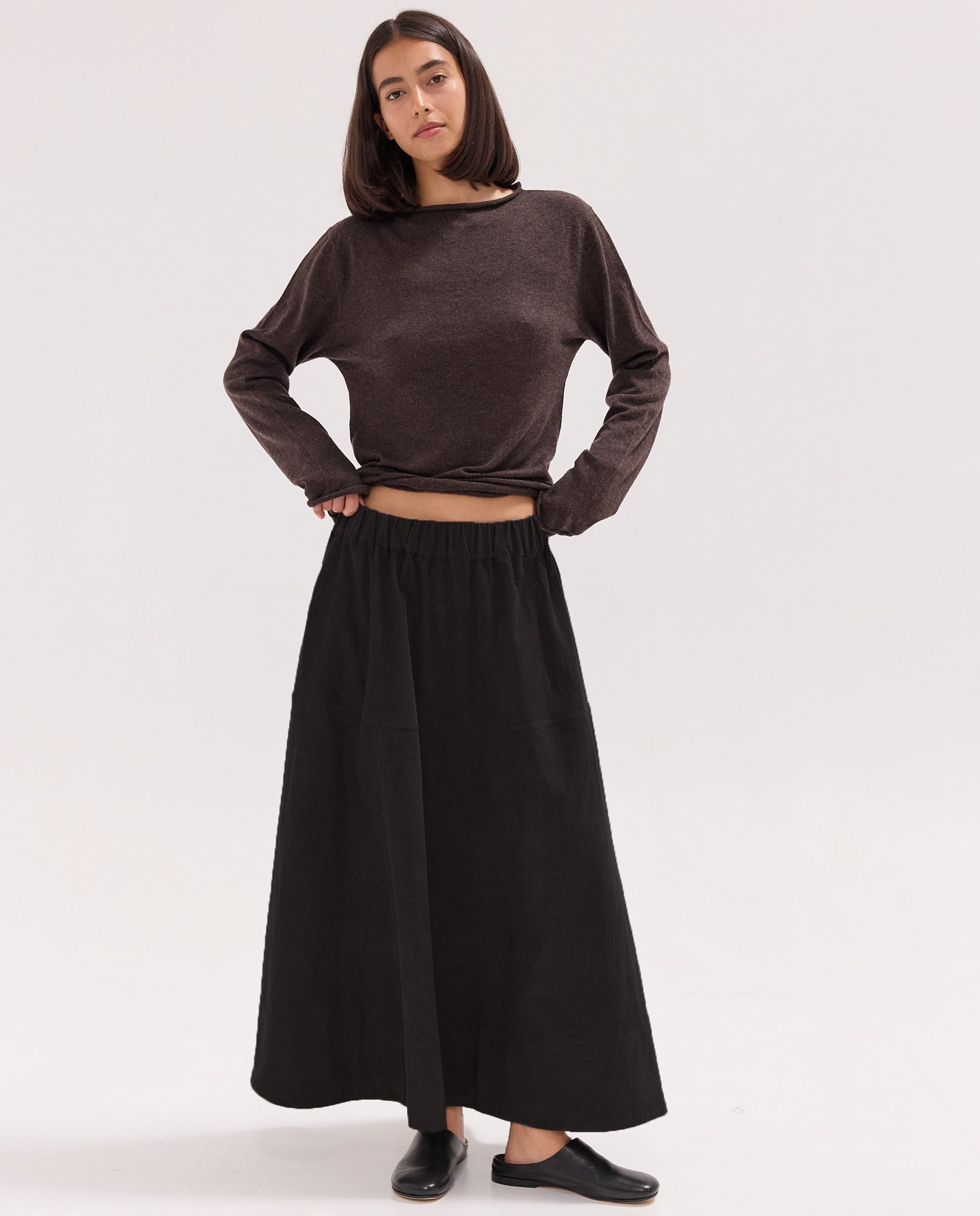 The Corduroy Maxi Skirt | Black