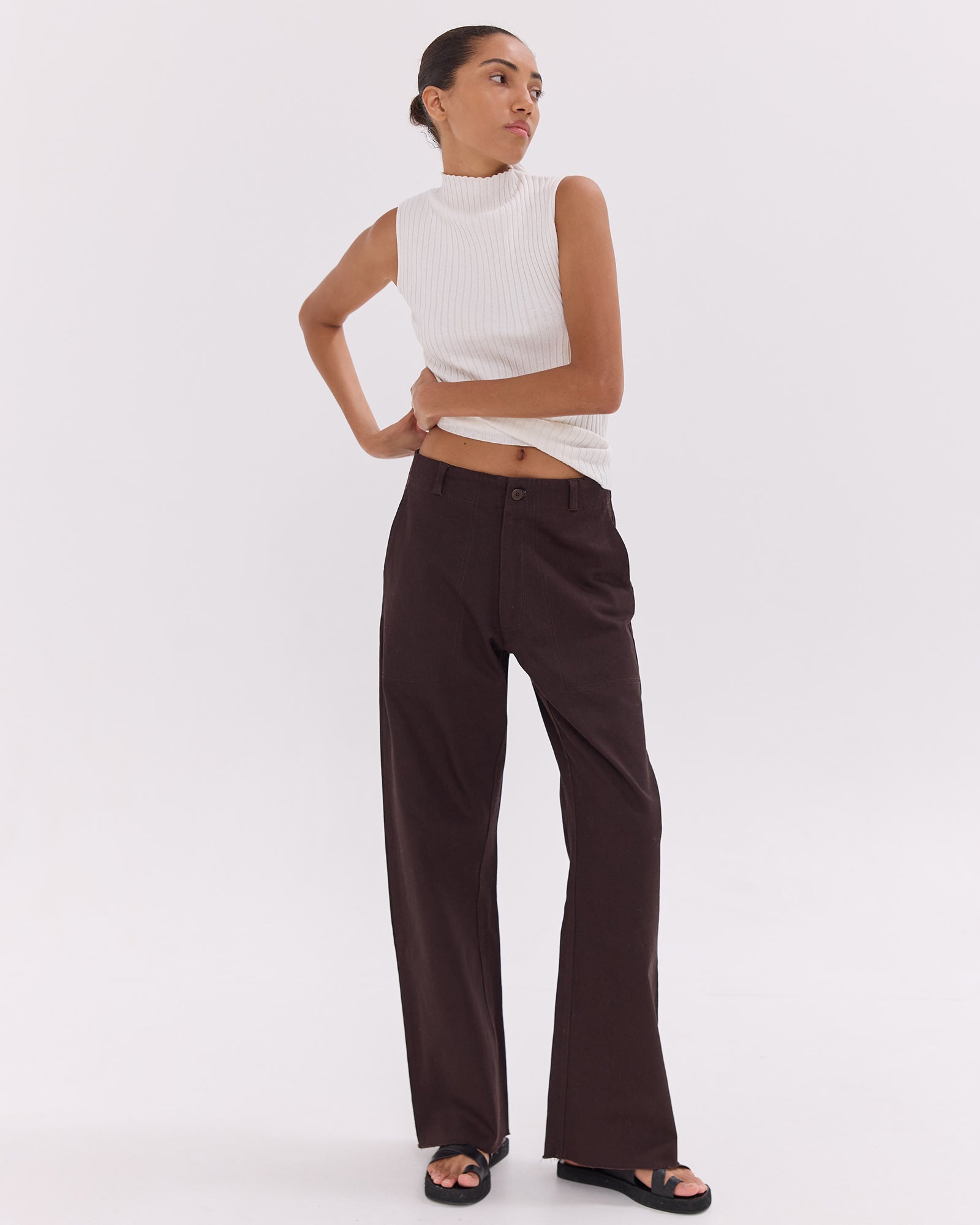 The Wide Leg Denim Jean | Brazil Nut