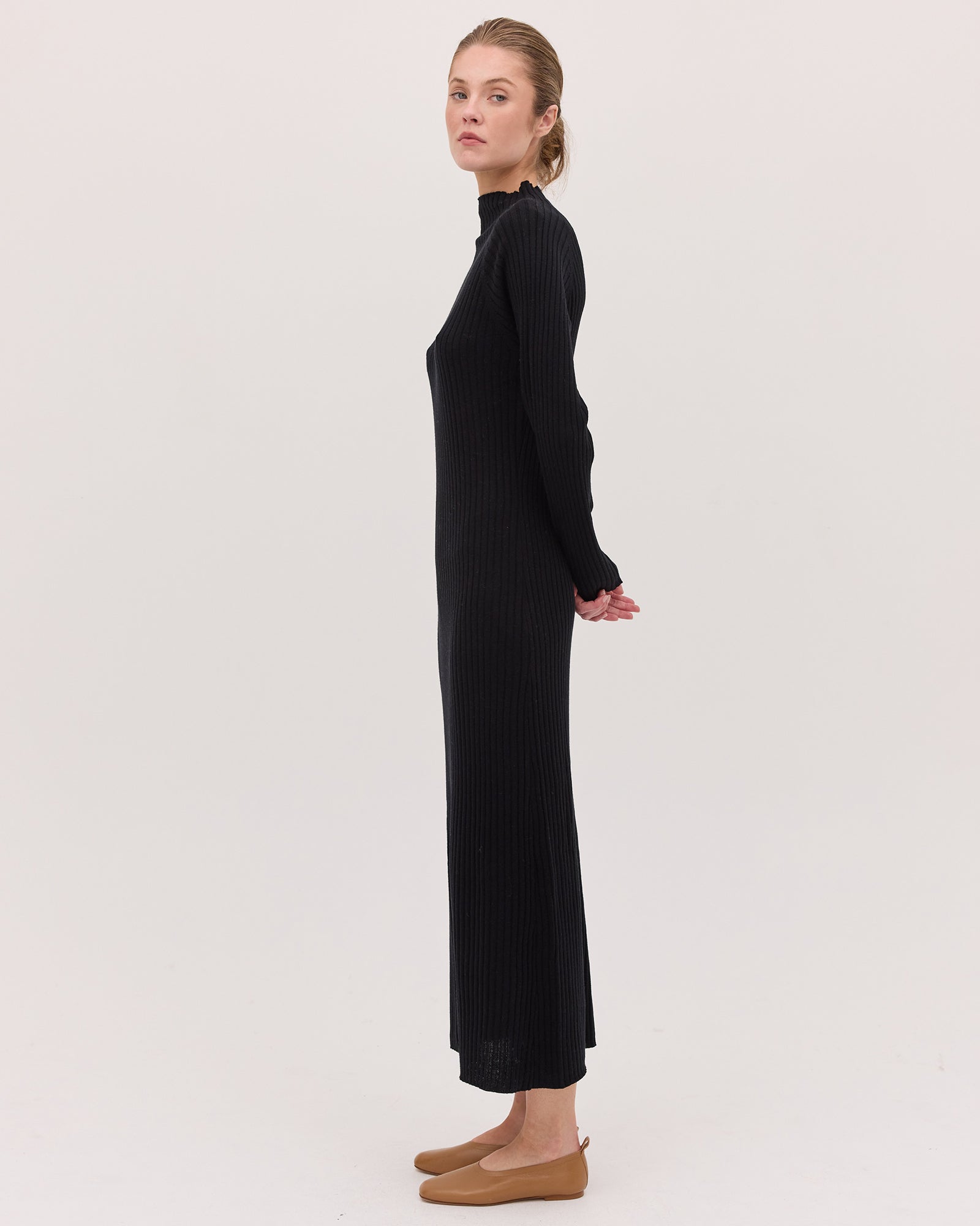 The Rib Knit Dress | Black