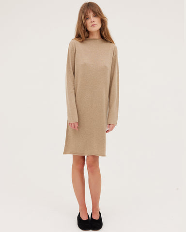 The Funnel Neck Dress | Oatmeal