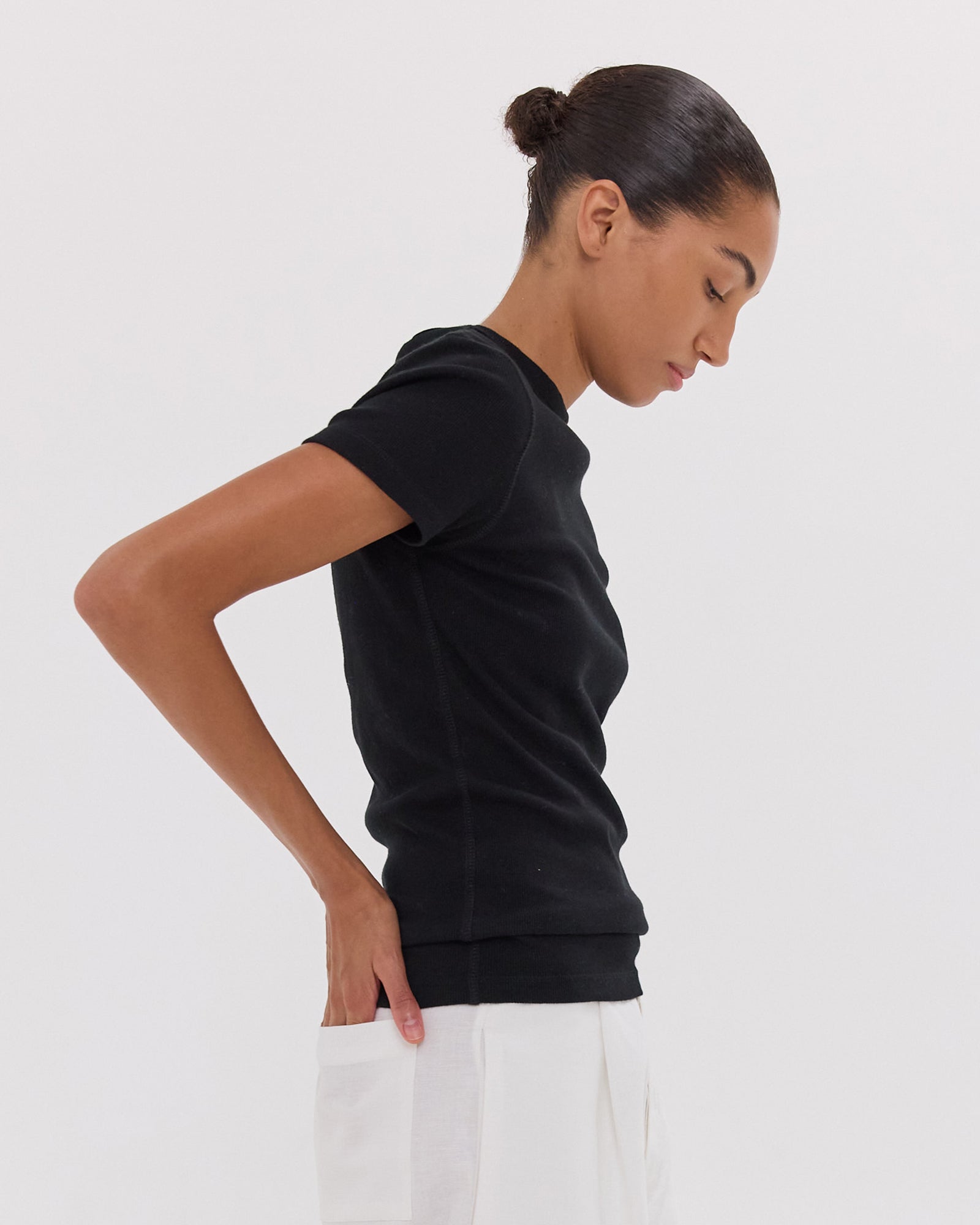 The Ribbed Tee | Black