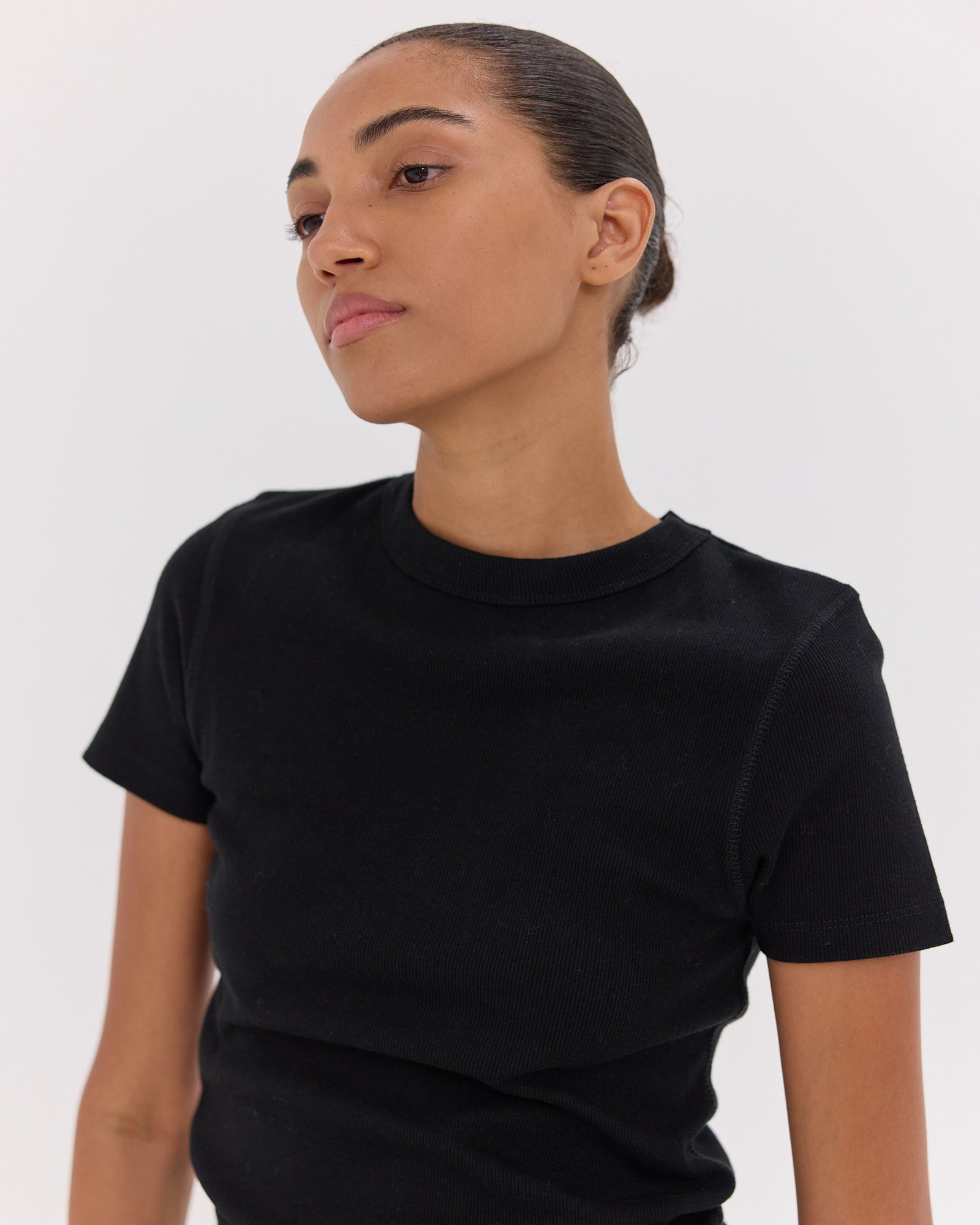 The Ribbed Tee | Black