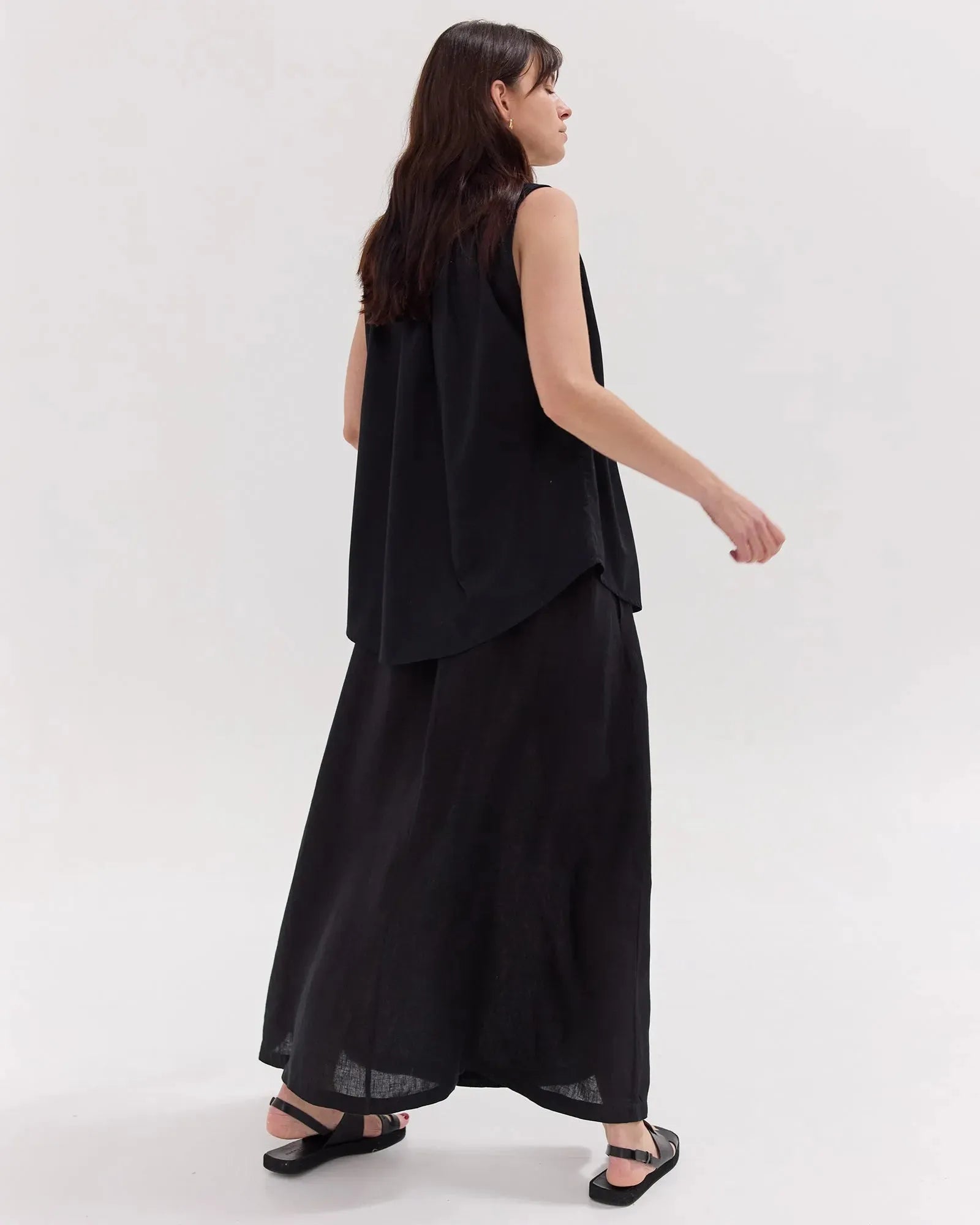 The Black Linen Skirt Set by Cloth & Co. 