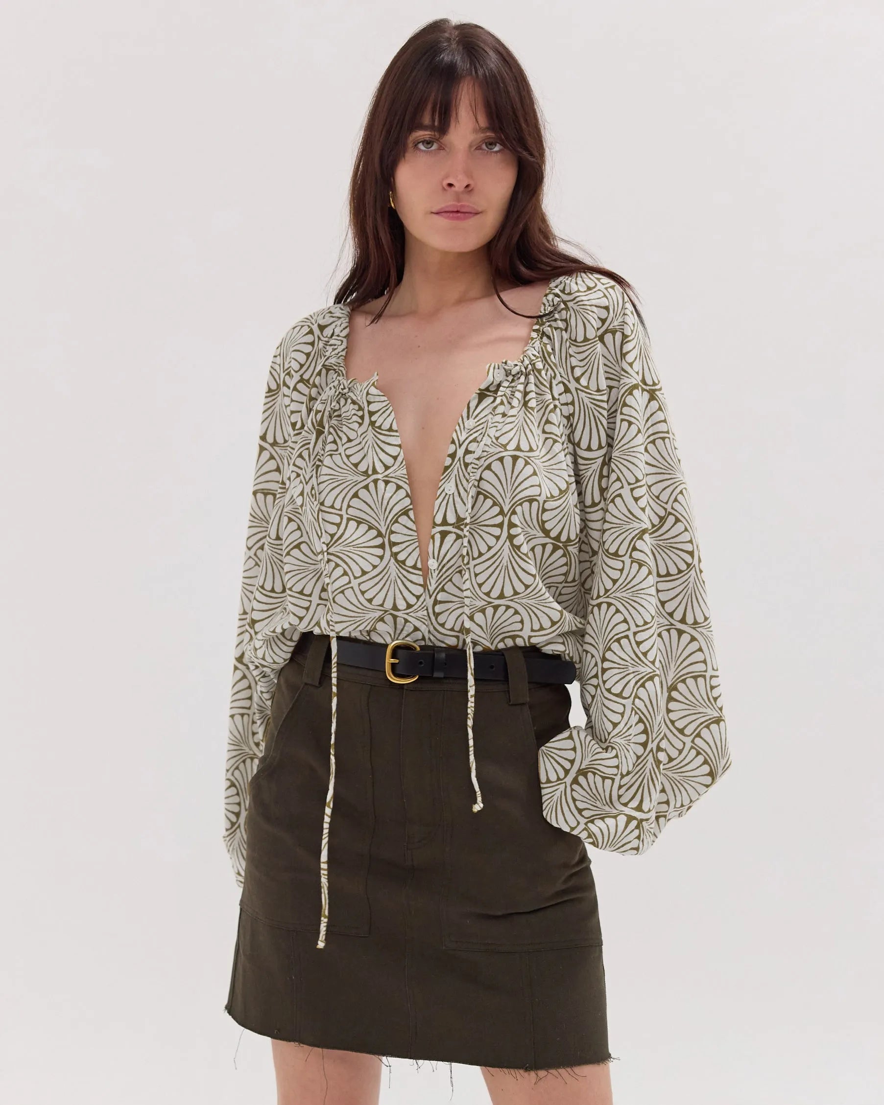 The Block Print Blouse | Olive by Cloth & Co. 
