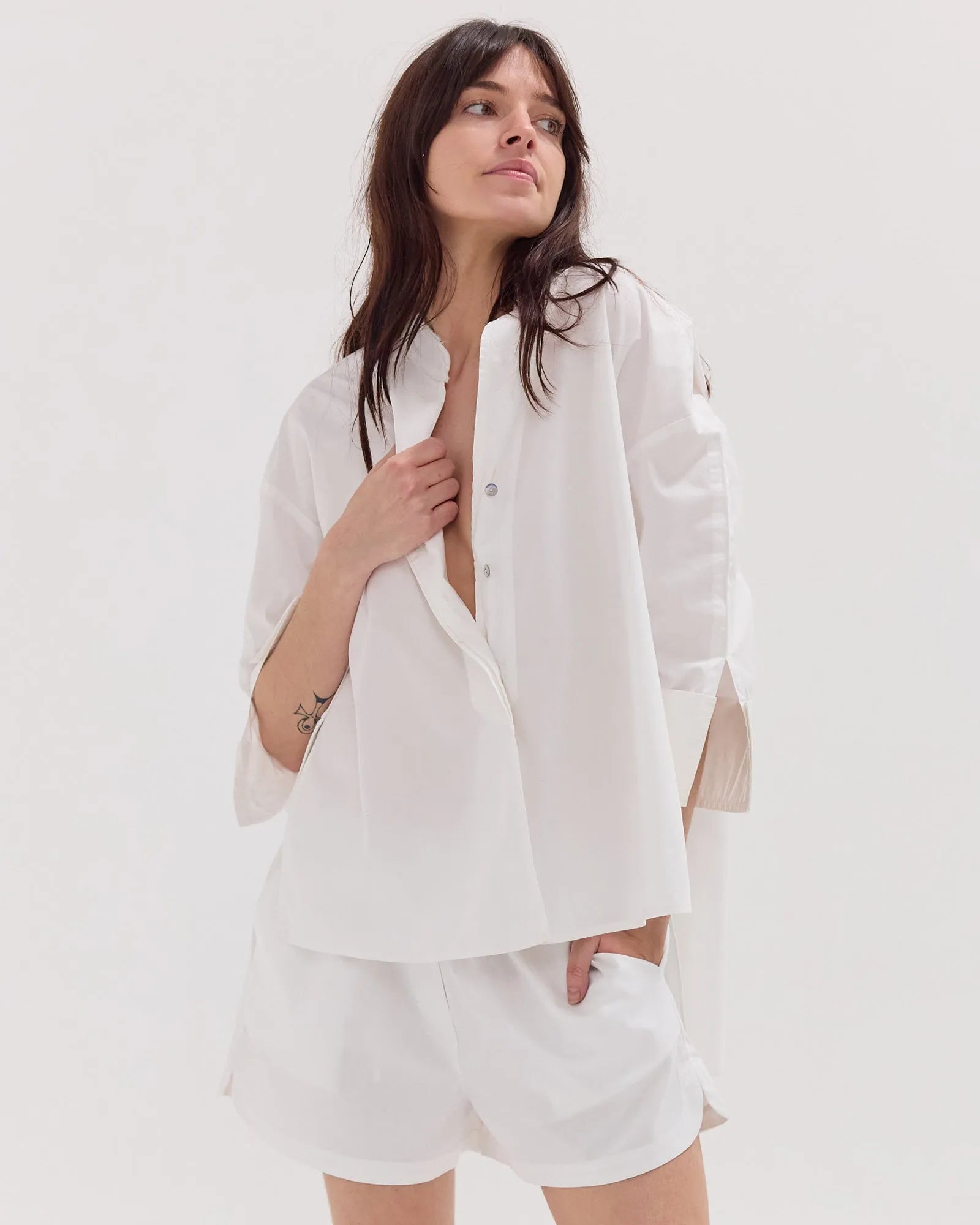 The Cotton Poplin Short | White by Cloth & Co. 