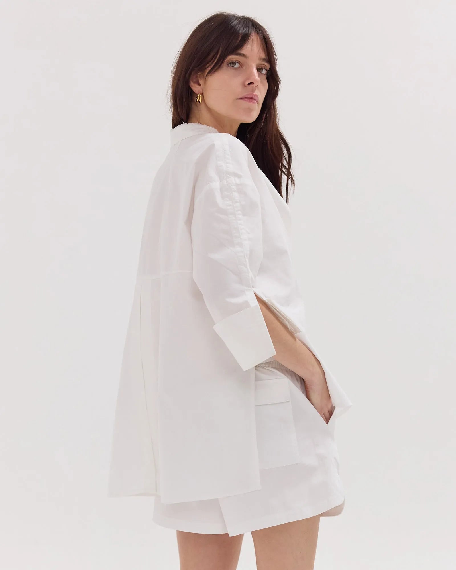 The Cotton Poplin Short | White by Cloth & Co. 