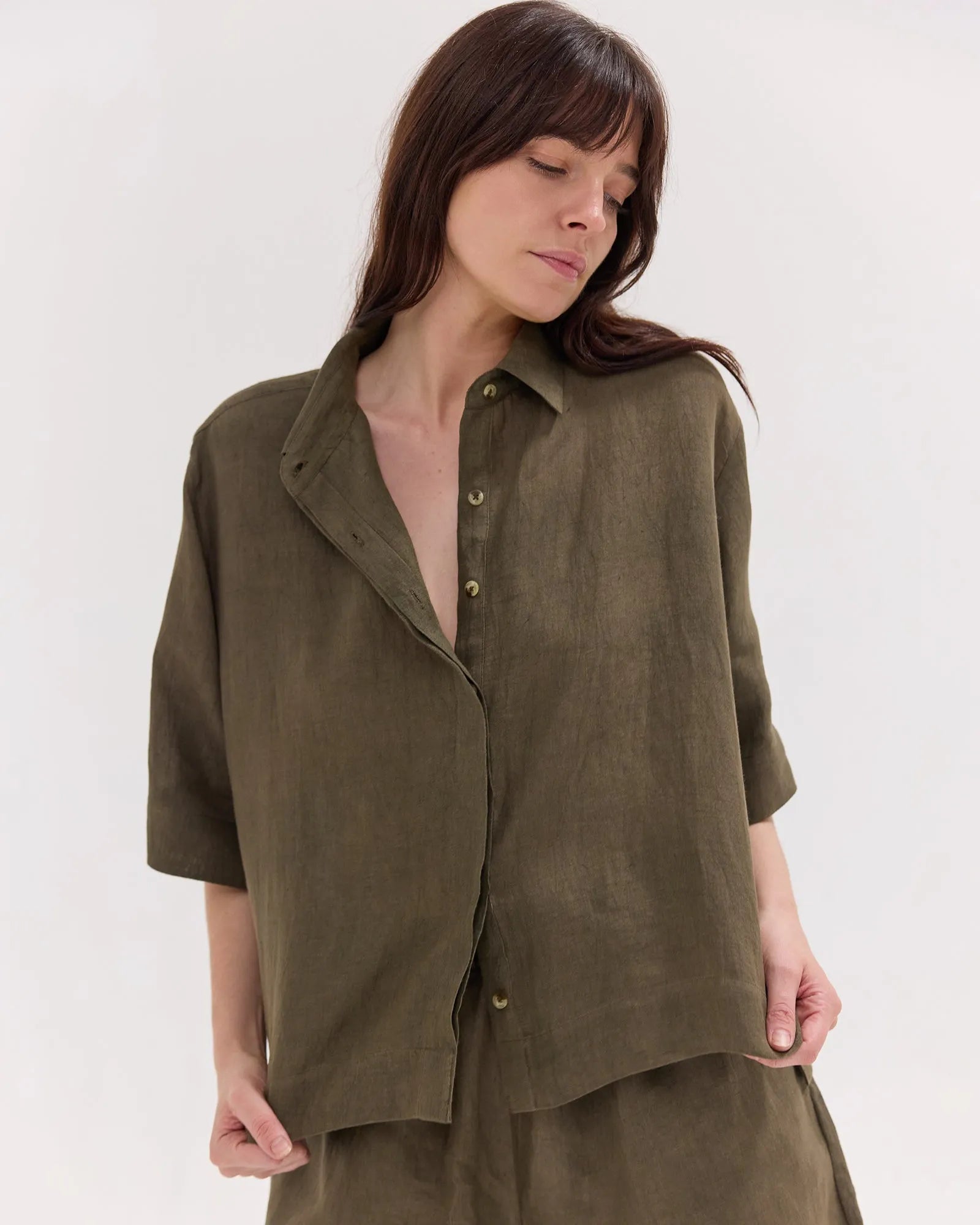 The Cropped Shirt | Olive by Cloth & Co. 
