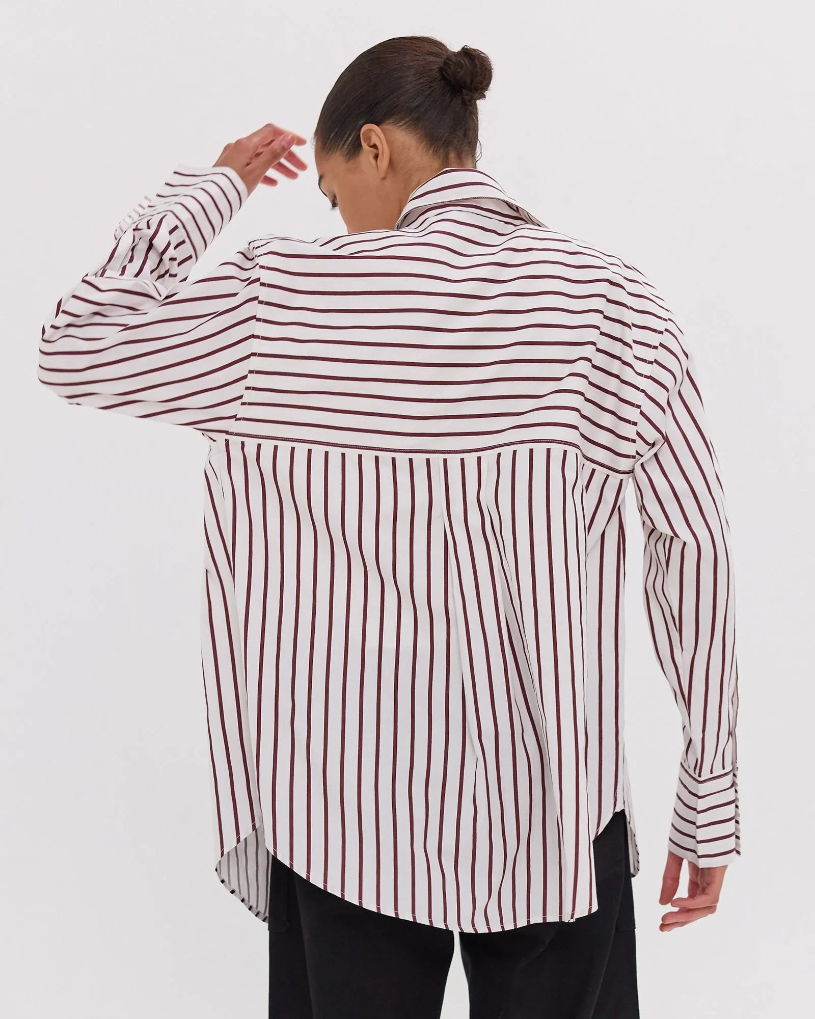 The Dropped Yoke Shirt | Mahogany & White by Cloth & Co. 