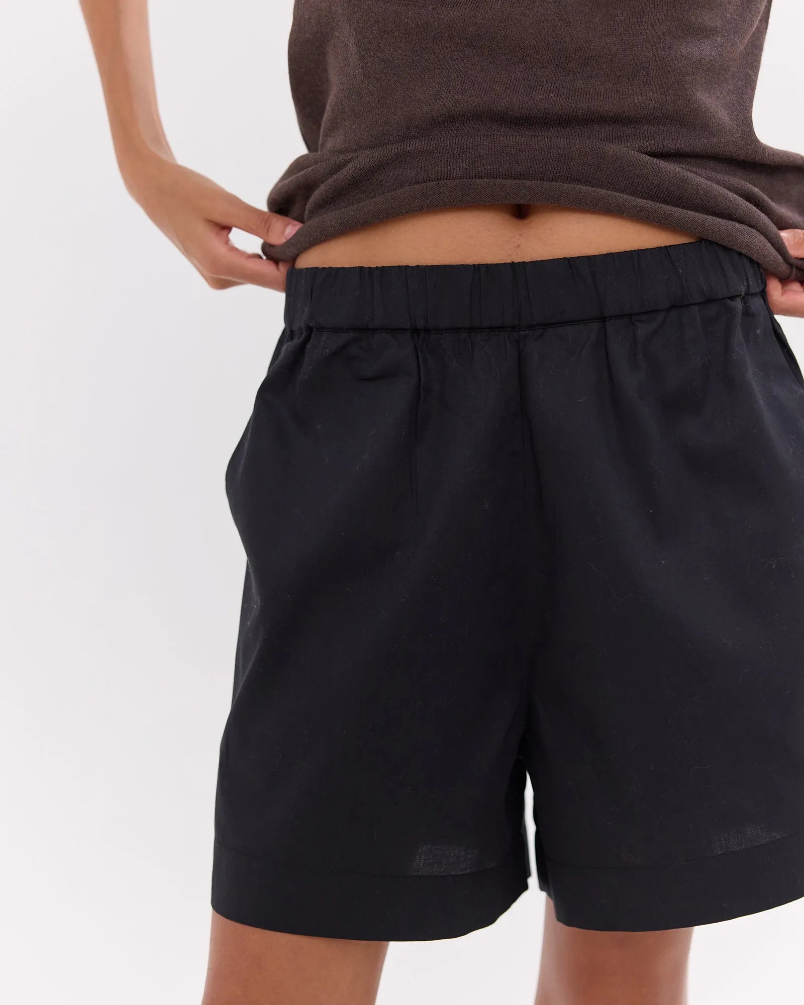 The Elastic Waist Shorts | Black by Cloth & Co. 