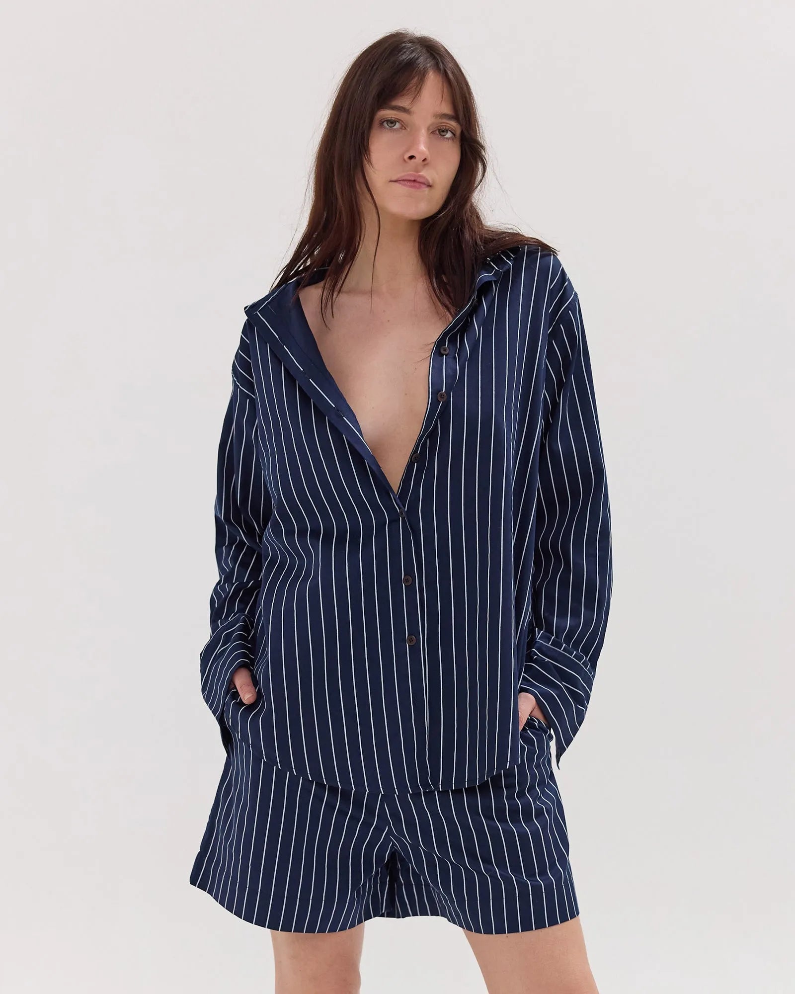 The Elastic Waist Shorts | Navy & White by Cloth & Co. 