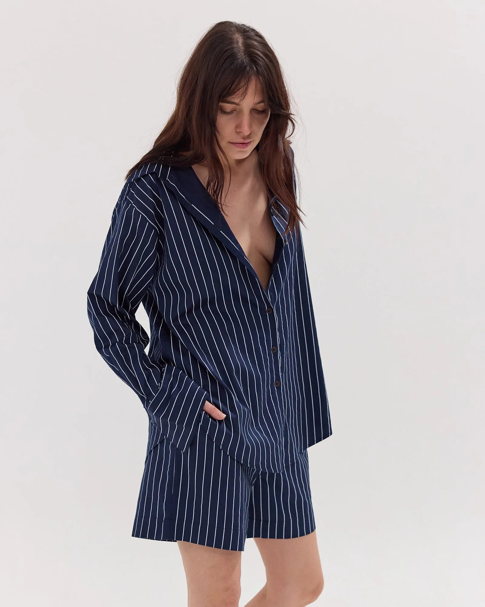 The Elastic Waist Shorts | Navy & White by Cloth & Co. 