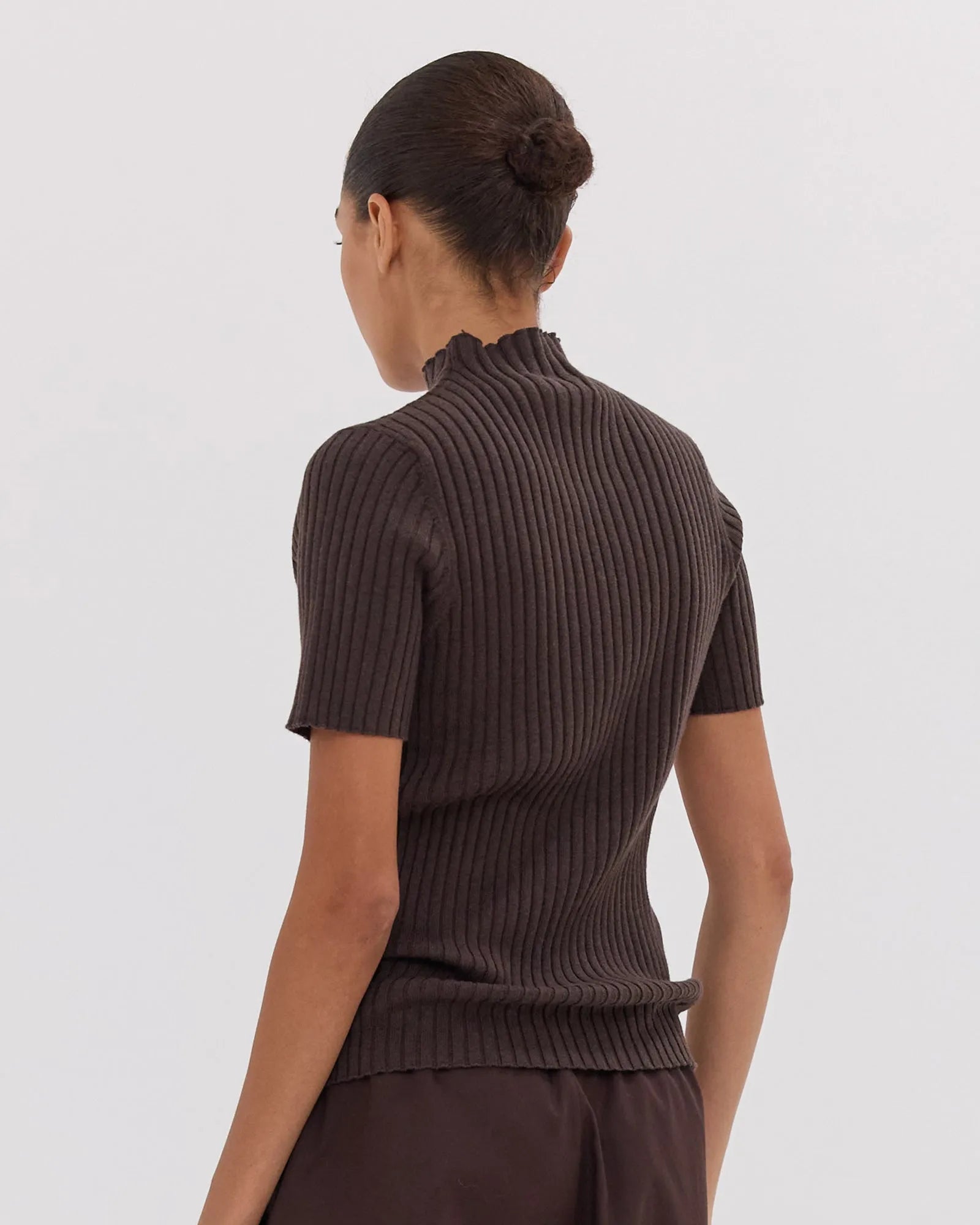 The Rib Funnel Tee | Brazil Nut by Cloth & Co. 