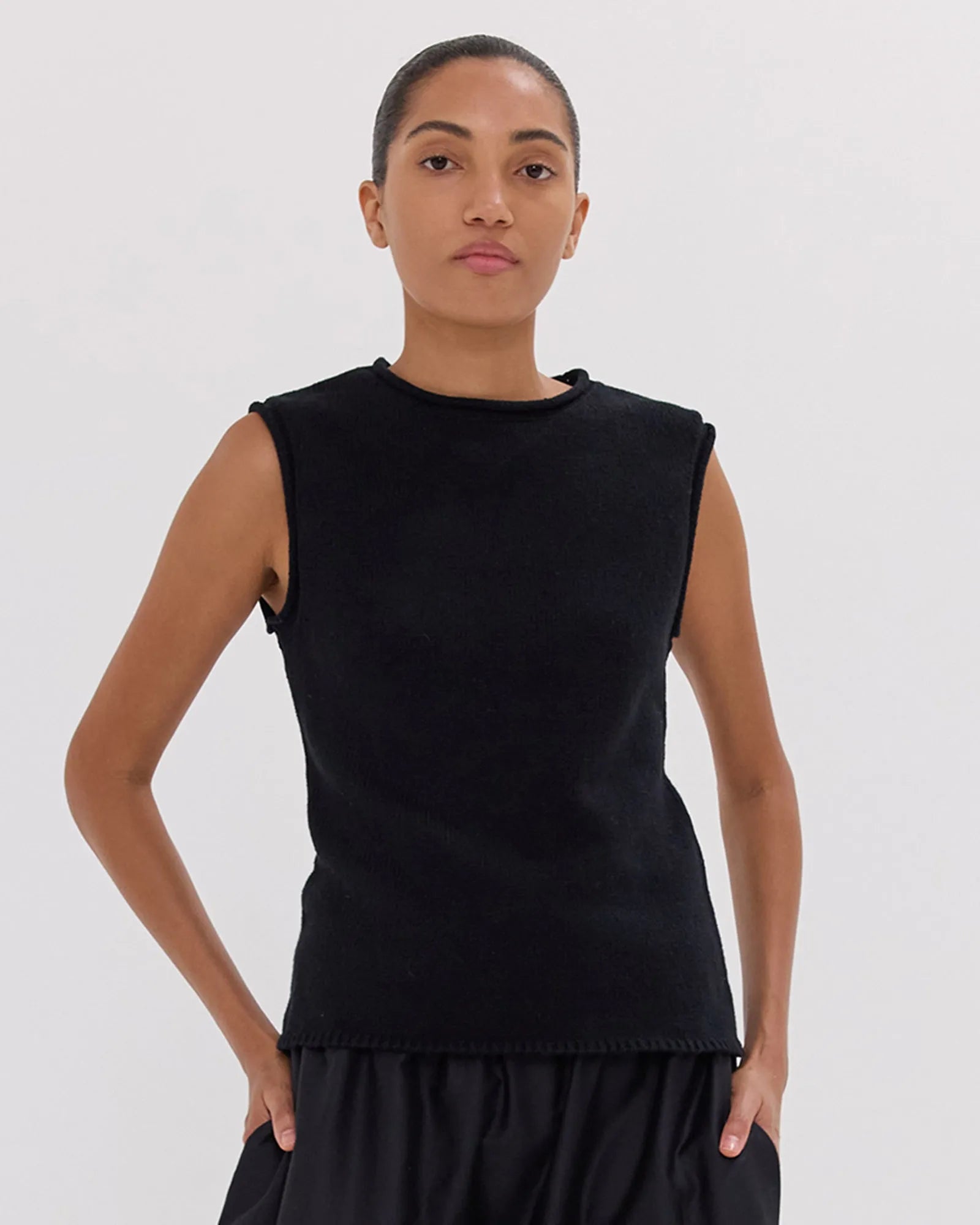 The Rolled Edge Tank | Black by Cloth & Co. 