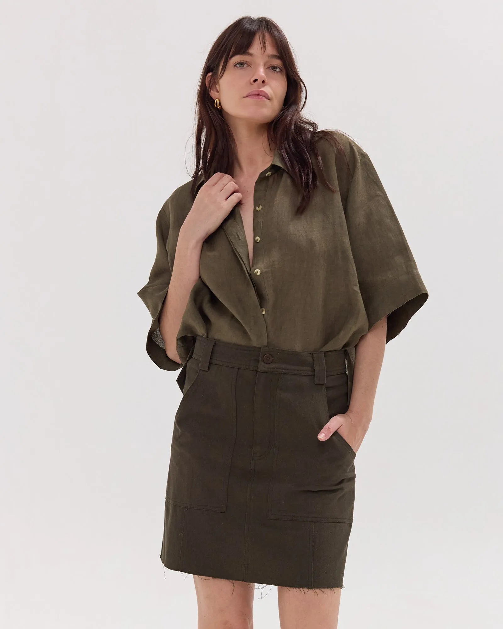 The Short Element Skirt | Dark Olive by Cloth & Co. 